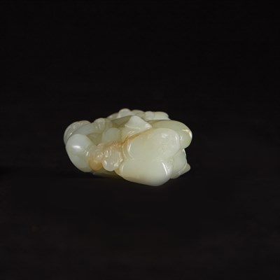 Lot 358 - Chinese Celadon Jade Buddha Group Modeled as a...