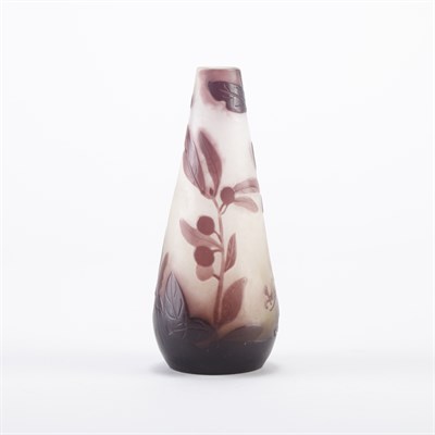 Lot 373 - Galle Acid Etched Cameo Glass Bud Vase Circa...