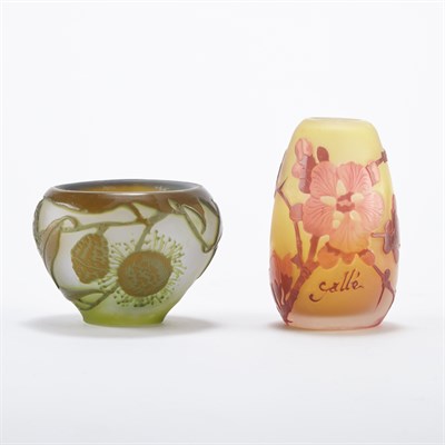 Lot 363 - Two Galle Acid Etched Cameo Glass Miniature...
