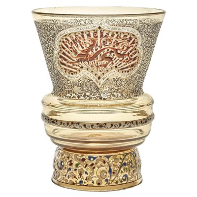 Lot 335 - Galle Islamic Style Acid Etched and Enameled...