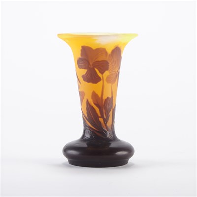 Lot 365 - Galle Acid Etched Cameo Glass Bud Vase Circa...