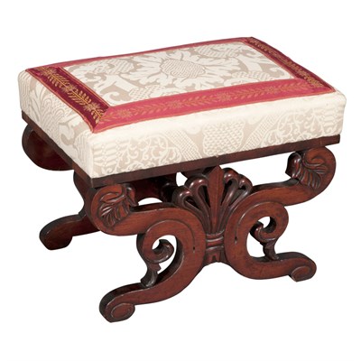 Lot 109 - Classical Mahogany Upholstered Stool Second...
