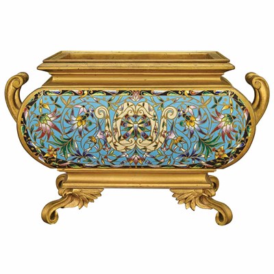 Lot 101 - French Gilt-Bronze and Cloisonne Enamel...
