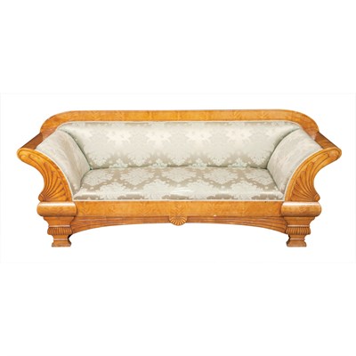 Lot 423 - Biedermeier Upholstered Birch Sofa Length 7...