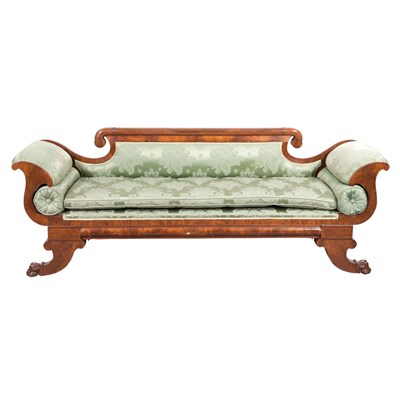 Lot 242 - Classical Mahogany Upholstered Settee Mid 19th...