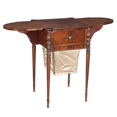 Lot 139 - Federal Style Mahogany Work Table Height 30...