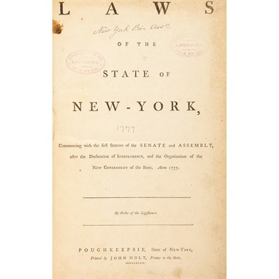 Lot 31 - [NEW YORK - REVOLUTION] Laws of the state of...