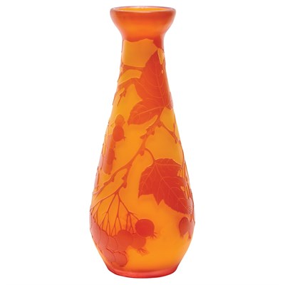 Lot 338 - Galle Acid Etched Cameo Glass Bud Vase Circa...