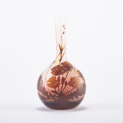 Lot 341 - Galle Acid Etched Cameo Glass Bud Vase Circa...