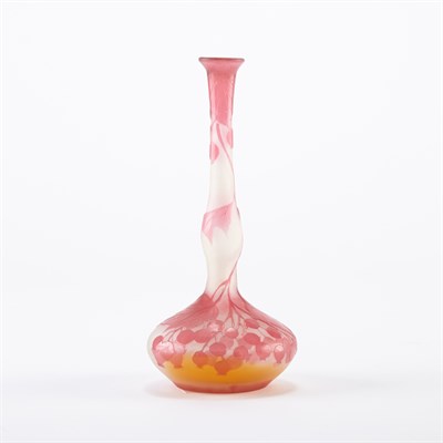 Lot 346 - Galle Acid Etched Cameo Glass Bud Vase Circa...