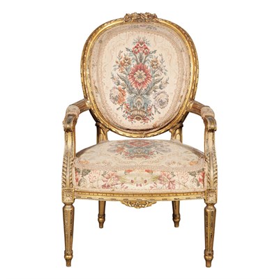Lot 498 - Pair of Louis XVI Style Carved and Giltwood...