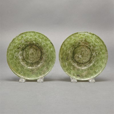 Lot 361 - Pair of Chinese Spinach Jade Bowls 19th...