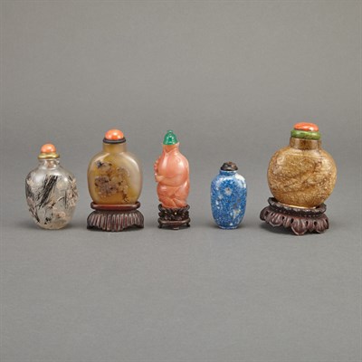 Lot 195 - Group of Nine Chinese Snuff Bottles Qing...