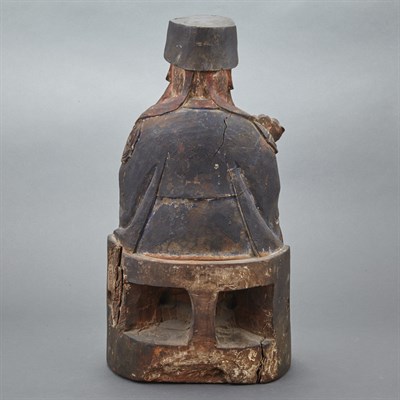 Lot 390 - Chinese Polychrome Painted Wood Figure of a...