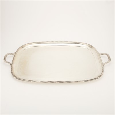 Lot 234 - English Silver Two-Handled Tray Harrison Bros.,...