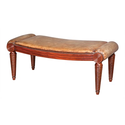 Lot 322 - William IV Style Leather Upholstered Mahogany...