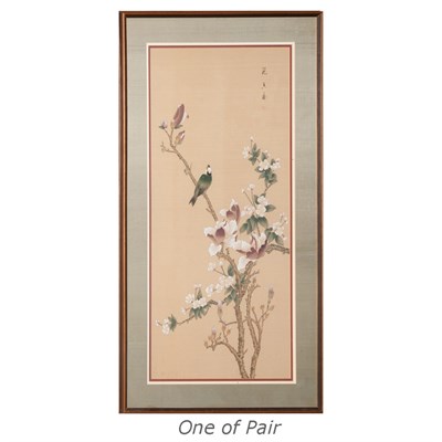 Lot 447 - Pair of Framed Chinese Paintings on Silk...