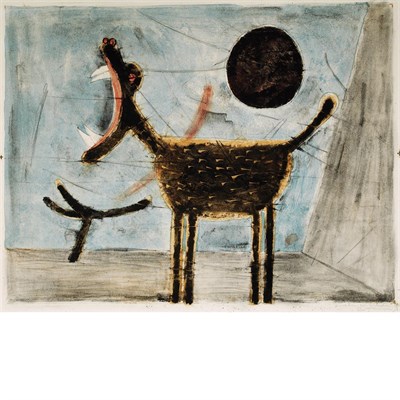 Lot 186 - Rufino Tamayo PERRO AULLANDO (P. 73) Color...