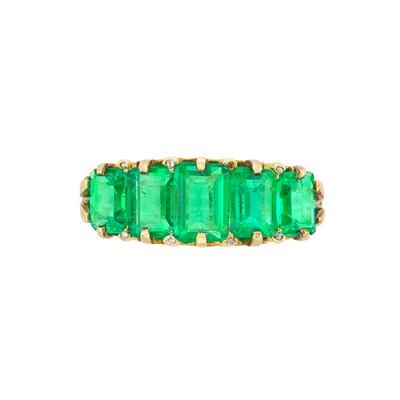 Lot 336 - Antique Gold and Emerald Ring