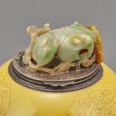 Lot 177 - Chinese Yellow Glazed Water Pot Adapted into...