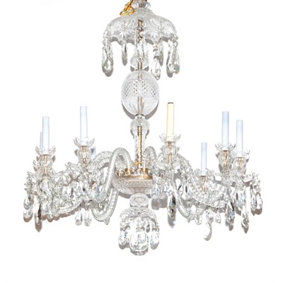 Lot 349A - George III Style Glass Eight-Light Chandelier...