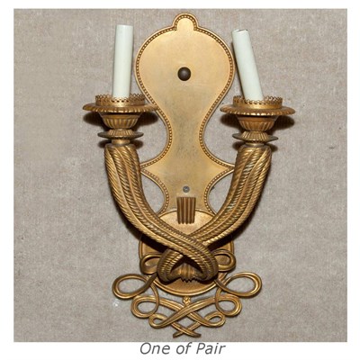 Lot 369 - Pair of Art Deco Style Gilt-Metal Two-Light...