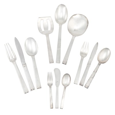 Lot 250 - French Silver Flatware Service Jean E....