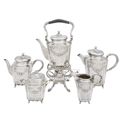 Lot 227 - German Silver Coffee and Tea Service Circa...