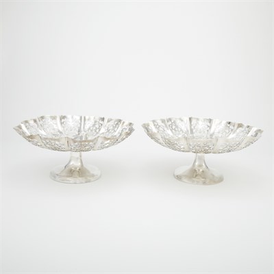 Lot 255 - Assembled Pair of English Silver Pierced...