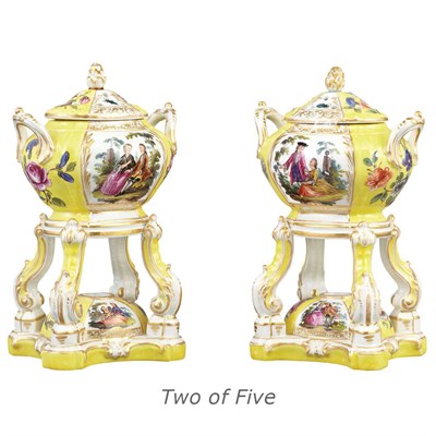 Lot 154 - Group of Five Continental Porcelain Articles...