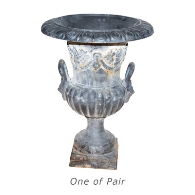 Lot 159 - Pair of Neoclassical Style Painted Iron Garden...