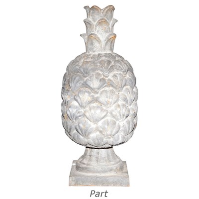 Lot 432 - Pair of Iron Pineapple-Form Garden Ornaments...
