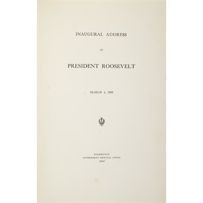 Lot 435 - ROOSEVELT, THEODORE Inaugural Address of...