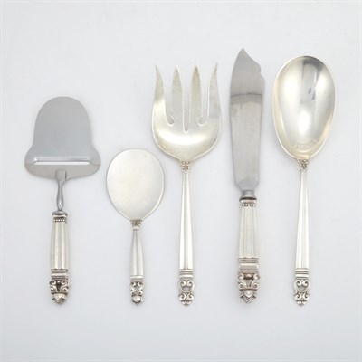 Lot 254 - Group of Danish Sterling Silver Serving...