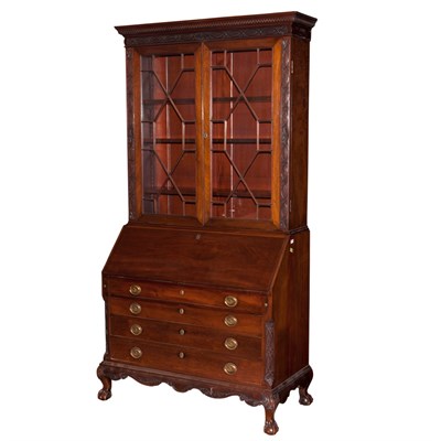Lot 123 - George III Style Mahogany Slant Front...