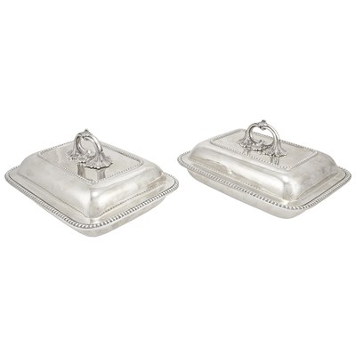 Lot 172 - Pair of Coin Silver Covered Entree Dishes...