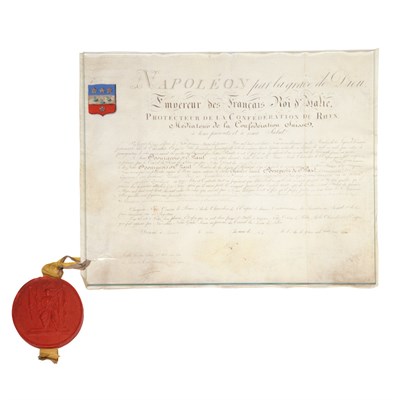 Lot 390 - [NAPOLEON I] Document signed (as "Nap"), dated...