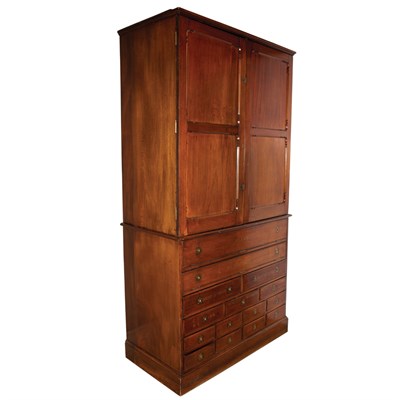 Lot 281 - Mahogany Architect's Cabinet Height 7 feet 11...