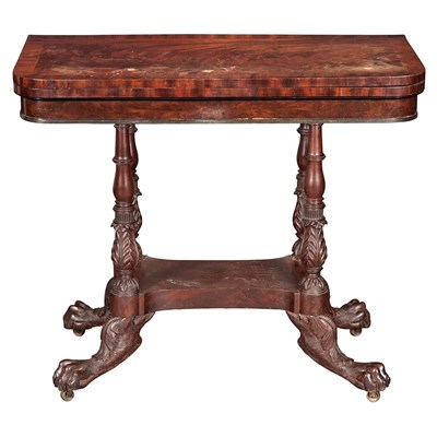 Lot 108 - Pair of Classical Mahogany Fold-Over Card...