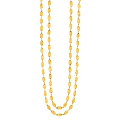 Lot 284 - Long Gold and Citrine Chain Necklace