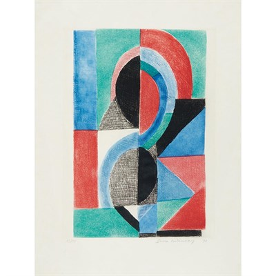 Lot 51 - Sonia Delaunay COMPOSITION Color etching and...