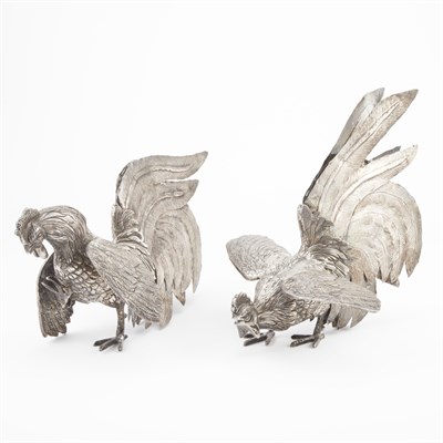 Lot 274 - Pair of Silver Figures of Birds Height of...