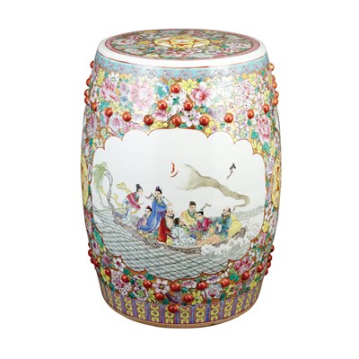 Lot 436 - Pair of Chinese Famille Rose Porcelain Garden...
