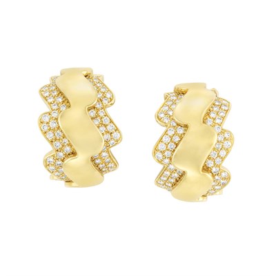 Lot 254 - Pair of Gold and Diamond Earrings, Van Cleef & Arpels, France