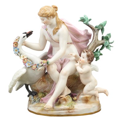 Lot 526 - Meissen Porcelain Figural Group of Leda and...