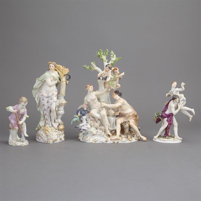Lot 315 - Group of Four German Porcelain Figures Height...