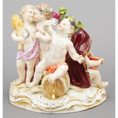 Lot 476 - Meissen Porcelain Allegorical Group of Putti...