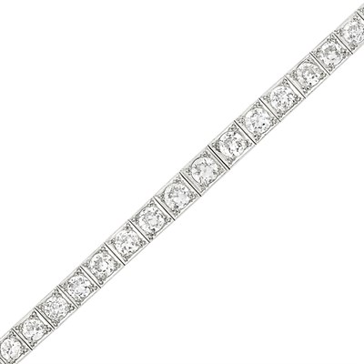 Lot 343 - Platinum and Diamond Straightline Bracelet