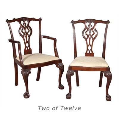 Lot 152 - Set of Twelve George III Style Mahogany Dining...