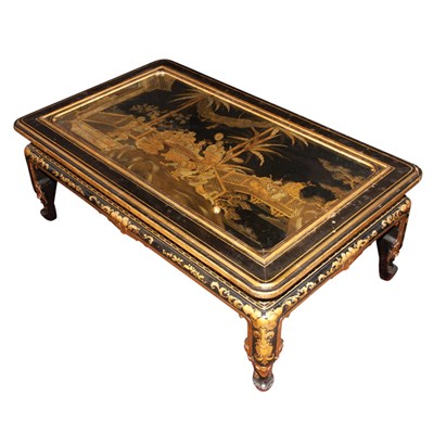 Lot 386 - Chinese Gilt and Lacquered Low Table Height 18...
